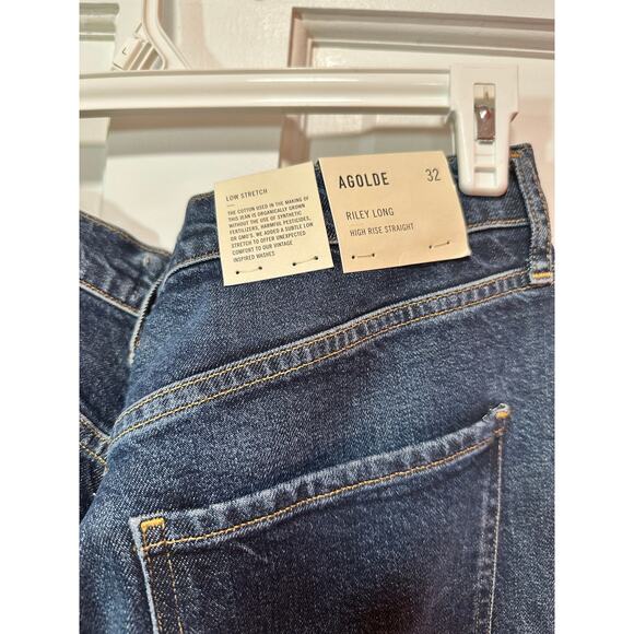 NWT Agolde Riley Long High Rise Straight Jean Divided Size 32 - Picture 7 of 7
